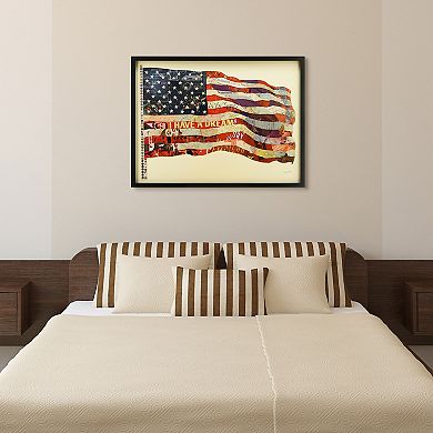 Old Glory Collage Framed Graphic Wall Art