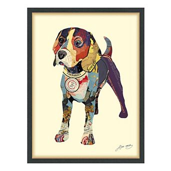 Beagle Collage Framed Graphic Wall Art