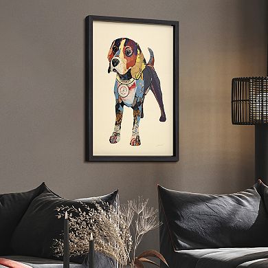 Beagle Collage Framed Graphic Wall Art