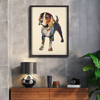 Beagle Collage Framed Graphic Wall Art