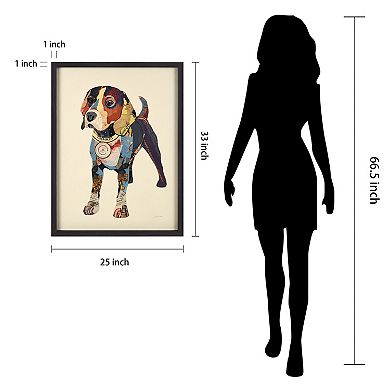Beagle Collage Framed Graphic Wall Art