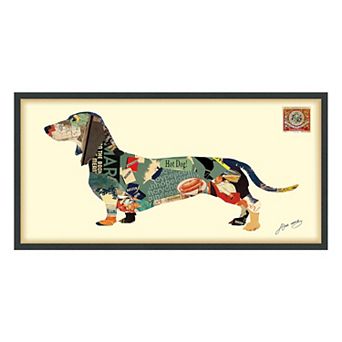 Dachshund Collage Framed Graphic Wall Art