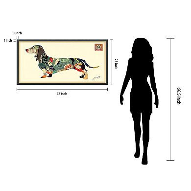 Dachshund Collage Framed Graphic Wall Art
