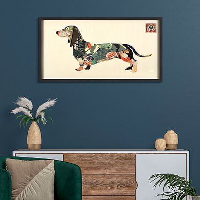 Dachshund Collage Framed Graphic Wall Art