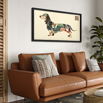 Dachshund Collage Framed Graphic Wall Art