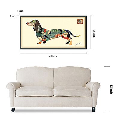 Dachshund Collage Framed Graphic Wall Art