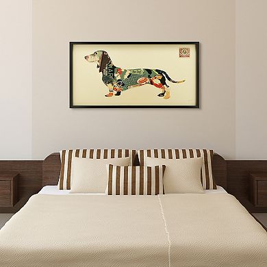 Dachshund Collage Framed Graphic Wall Art