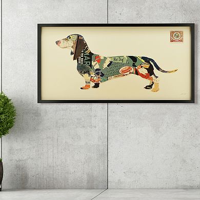 Dachshund Collage Framed Graphic Wall Art