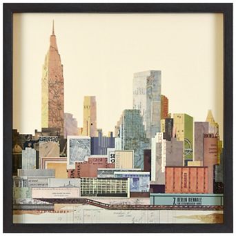 New York City Skyline Collage Framed Graphic Wall Art