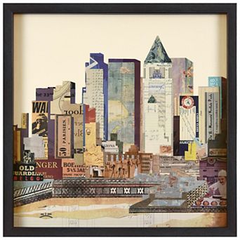 New York City Skyline Collage Framed Graphic Wall Art