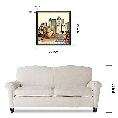 New York City Skyline Collage Framed Graphic Wall Art