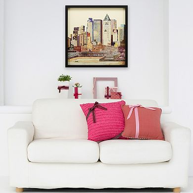 New York City Skyline Collage Framed Graphic Wall Art
