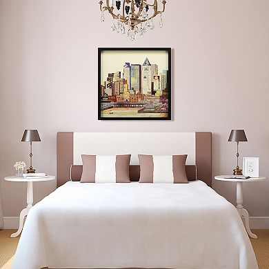 New York City Skyline Collage Framed Graphic Wall Art
