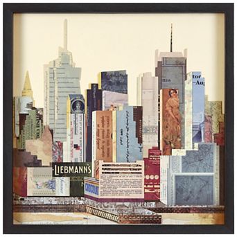 New York City Skyline Collage Framed Graphic Wall Art