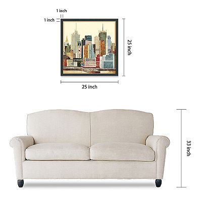 New York City Skyline Collage Framed Graphic Wall Art