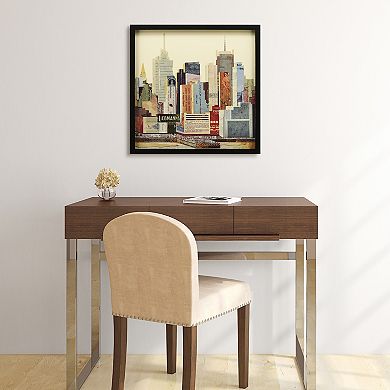 New York City Skyline Collage Framed Graphic Wall Art