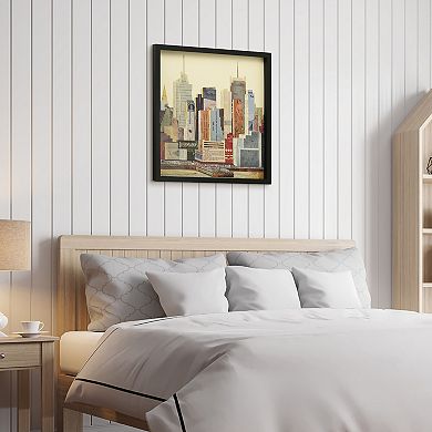 New York City Skyline Collage Framed Graphic Wall Art