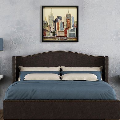 New York City Skyline Collage Framed Graphic Wall Art
