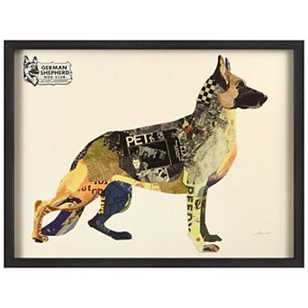 German Shepherd Collage Framed Graphic Wall Art