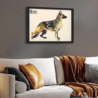 German Shepherd Collage Framed Graphic Wall Art