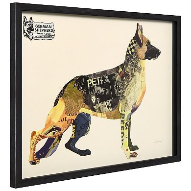 German Shepherd Collage Framed Graphic Wall Art