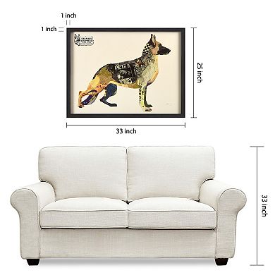 German Shepherd Collage Framed Graphic Wall Art
