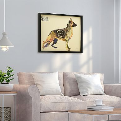 German Shepherd Collage Framed Graphic Wall Art
