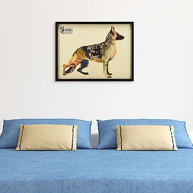 German Shepherd Collage Framed Graphic Wall Art