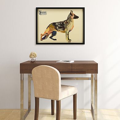 German Shepherd Collage Framed Graphic Wall Art