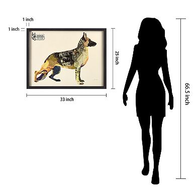 German Shepherd Collage Framed Graphic Wall Art