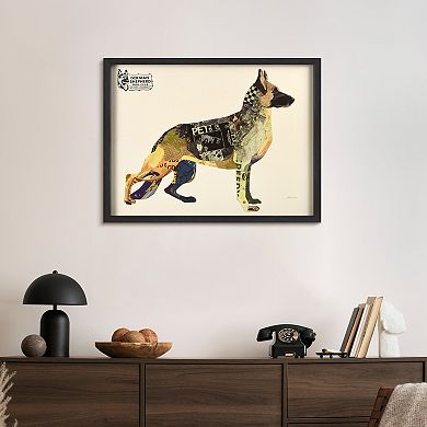 German Shepherd Collage Framed Graphic Wall Art