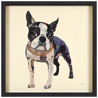Boston Terrier Collage Framed Graphic Wall Art