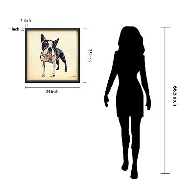 Boston Terrier Collage Framed Graphic Wall Art