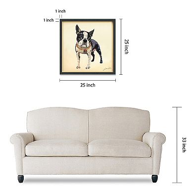 Boston Terrier Collage Framed Graphic Wall Art
