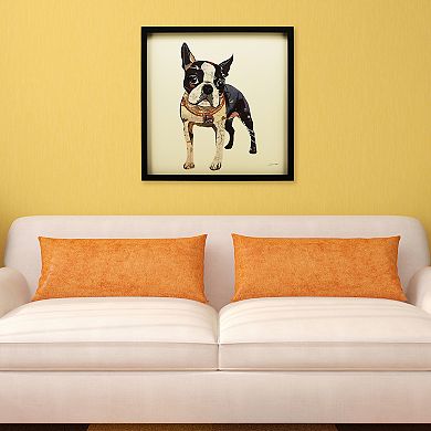 Boston Terrier Collage Framed Graphic Wall Art