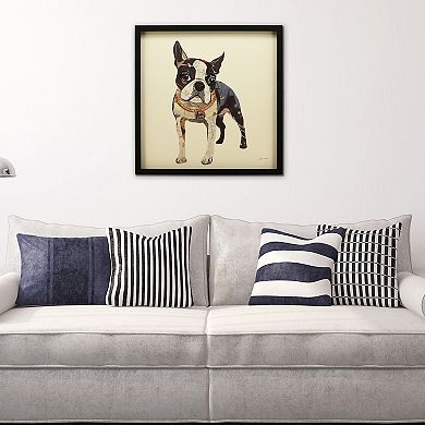 Boston Terrier Collage Framed Graphic Wall Art