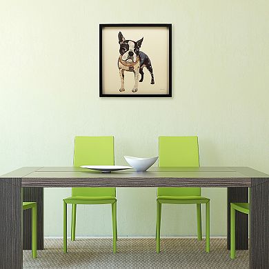Boston Terrier Collage Framed Graphic Wall Art