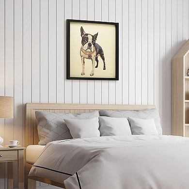 Boston Terrier Collage Framed Graphic Wall Art