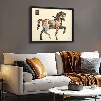 Carousel Horse Collage Framed Graphic Wall Art