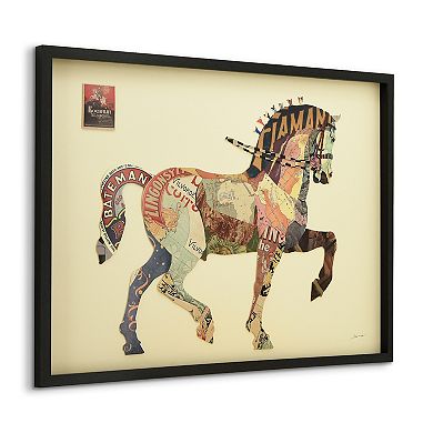 Carousel Horse Collage Framed Graphic Wall Art