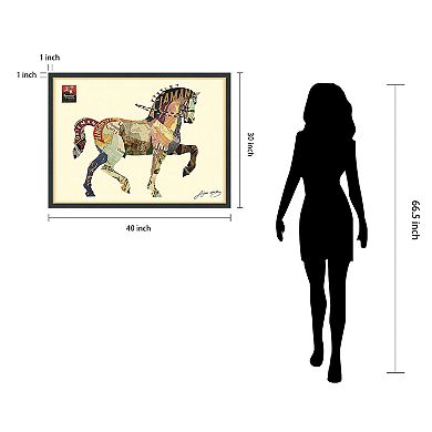 Carousel Horse Collage Framed Graphic Wall Art