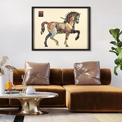 Carousel Horse Collage Framed Graphic Wall Art