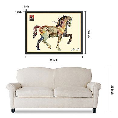 Carousel Horse Collage Framed Graphic Wall Art