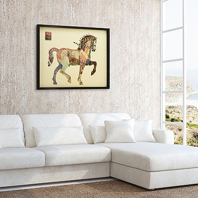Carousel Horse Collage Framed Graphic Wall Art