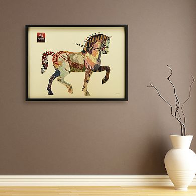 Carousel Horse Collage Framed Graphic Wall Art