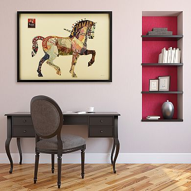 Carousel Horse Collage Framed Graphic Wall Art