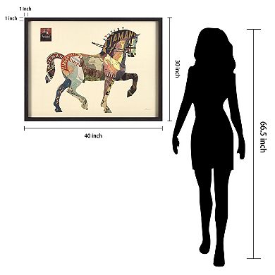 Carousel Horse Collage Framed Graphic Wall Art