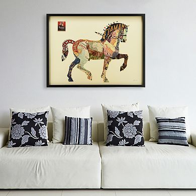 Carousel Horse Collage Framed Graphic Wall Art