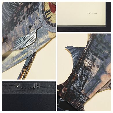 Blue Marlin Collage Framed Graphic Wall Art