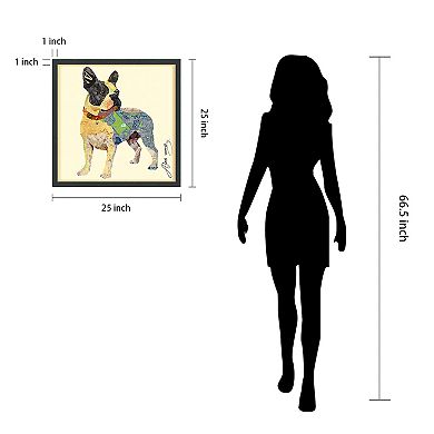 Empire Art Direct Boston Terrier Collage Thick Framed Wall Art